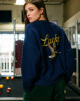 Embroidered Lucky Duck V-Neck Cardigan