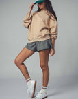 Crew Neck Comfort Washed Organic Cotton Spring Sweatshirt