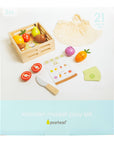 Wooden Farmers Market Toy Set, 21-Piece Pretend Play