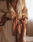 Powder Maroon Linen Robe