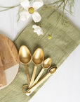 6.5" Gold Finish Stainless Steel Measuring Spoons - Set of 6