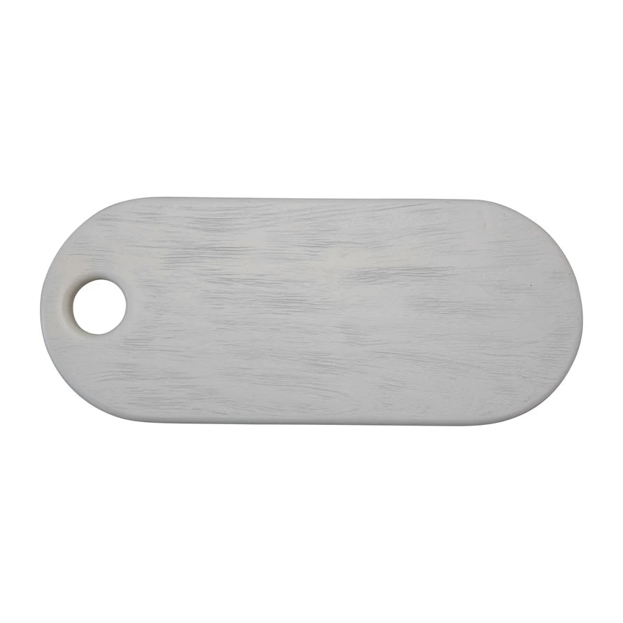 Acacia Wood Serving Board - Textured White
