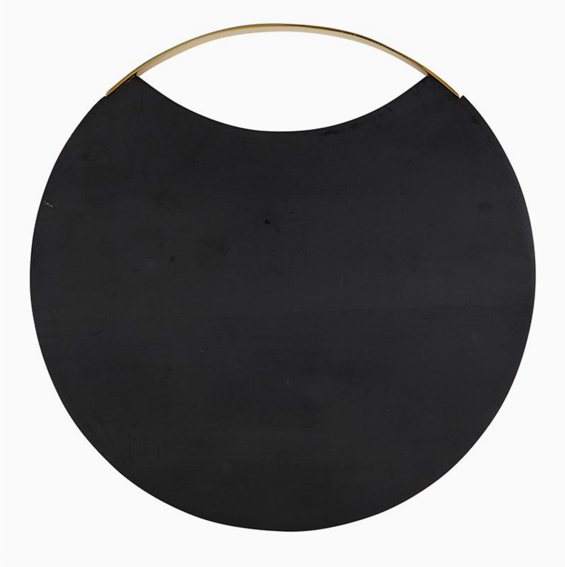 Anthracite and Brass Round Board, 12&quot;