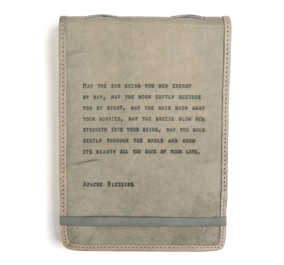 Large Apache Blessing Leather Journal  - Sage