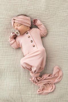 Audrey Ribbed Knotted Gown