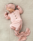 Audrey Ribbed Knotted Gown