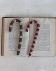 8-1/2"H Beaded Candy Cane Ornament with Stripes, 2 Colors