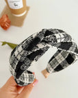 Knit Plaid Twist Headband
