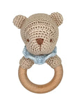 Crochet Bear Bamboo Woodring Rattle