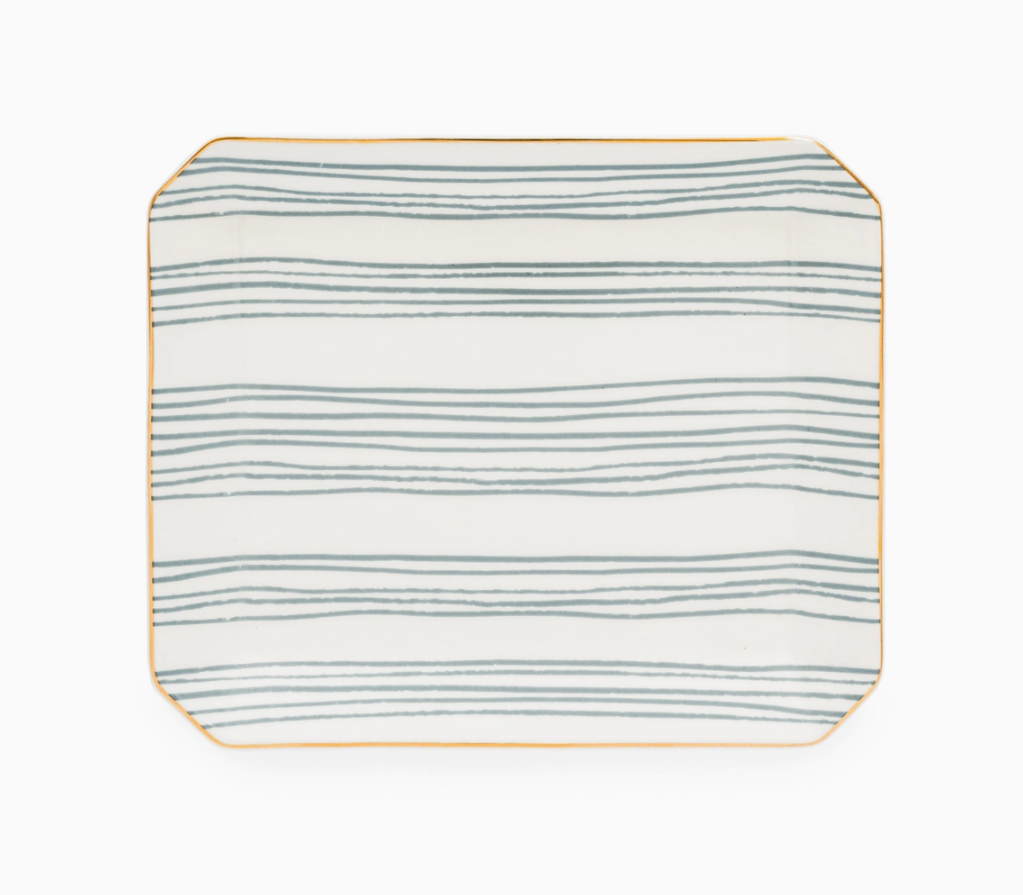 Blue Stripe Large Trinket Tray