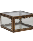 Brass & Glass Display Box w/ Scalloped Edges, Small