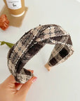 Knit Plaid Twist Headband