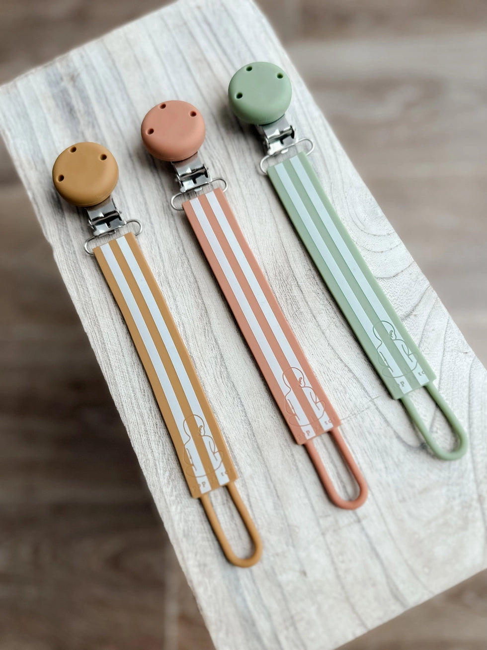 Carnival Pacifier Clip - Clay