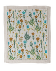Cotton Knit Baby Blanket with Florals