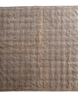 Taupe Cotton Velvet Quilted Throw with Blanket Stitch