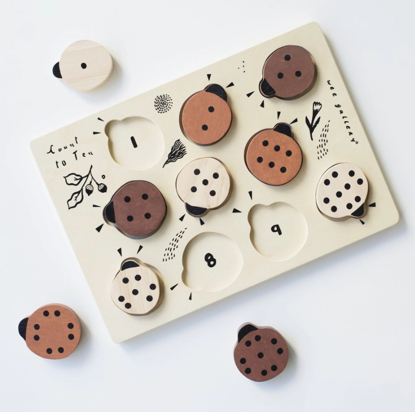 Count to Ten Ladybugs Wooden Tray Puzzle