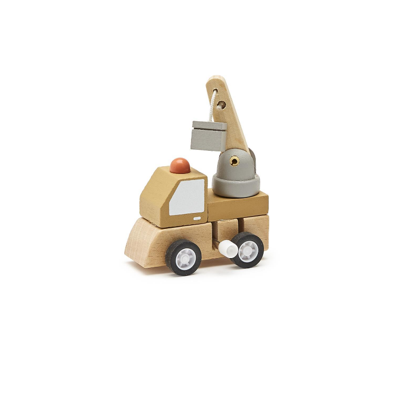 Construction Vehicle Wooden Windup Truck