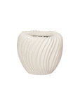8" Cream Stoneware Pleated Planter