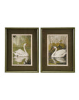 Swan Wood Framed Glass Wall Decor