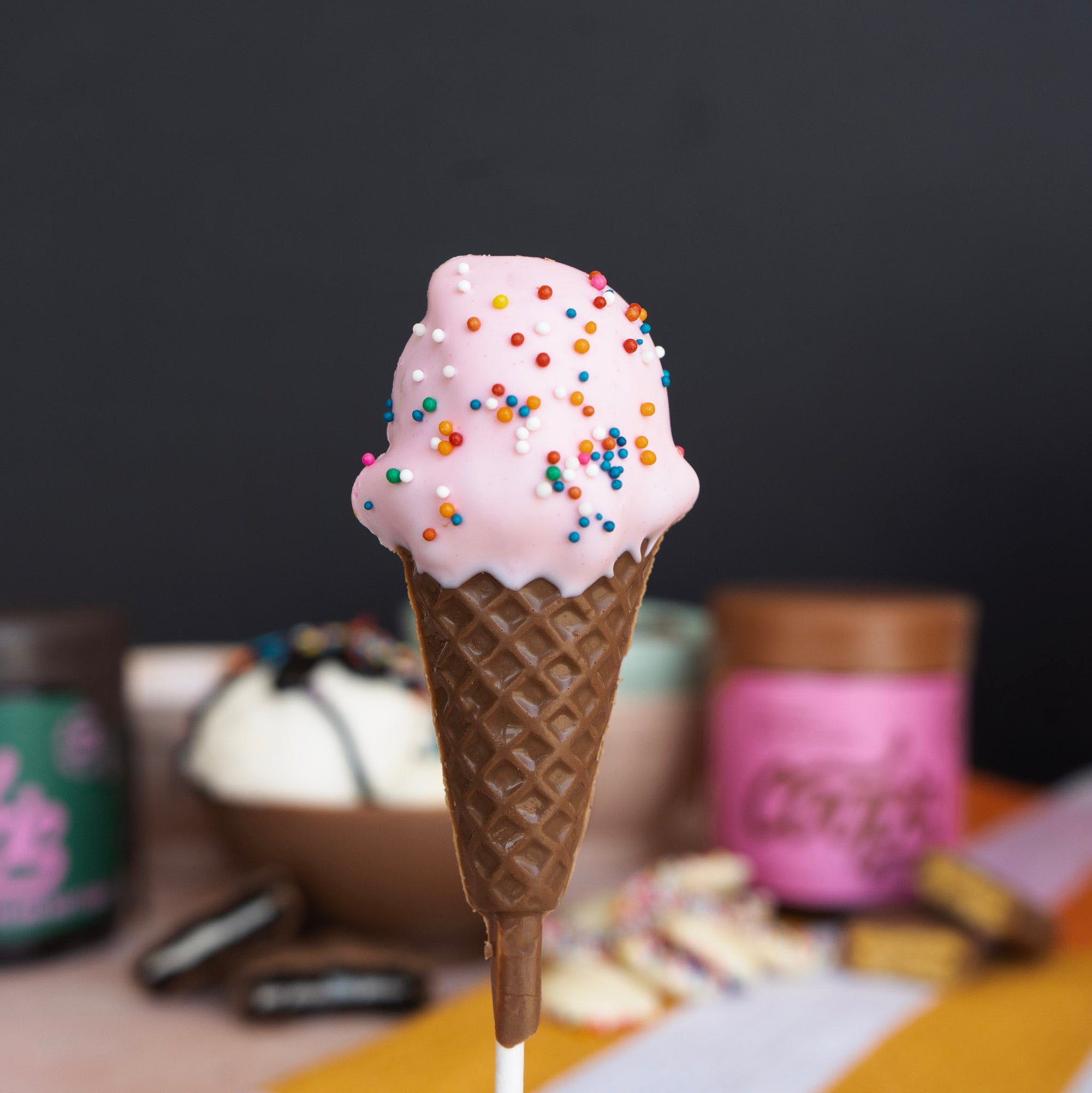 Ice Cream Cone Pops with Sprinkles
