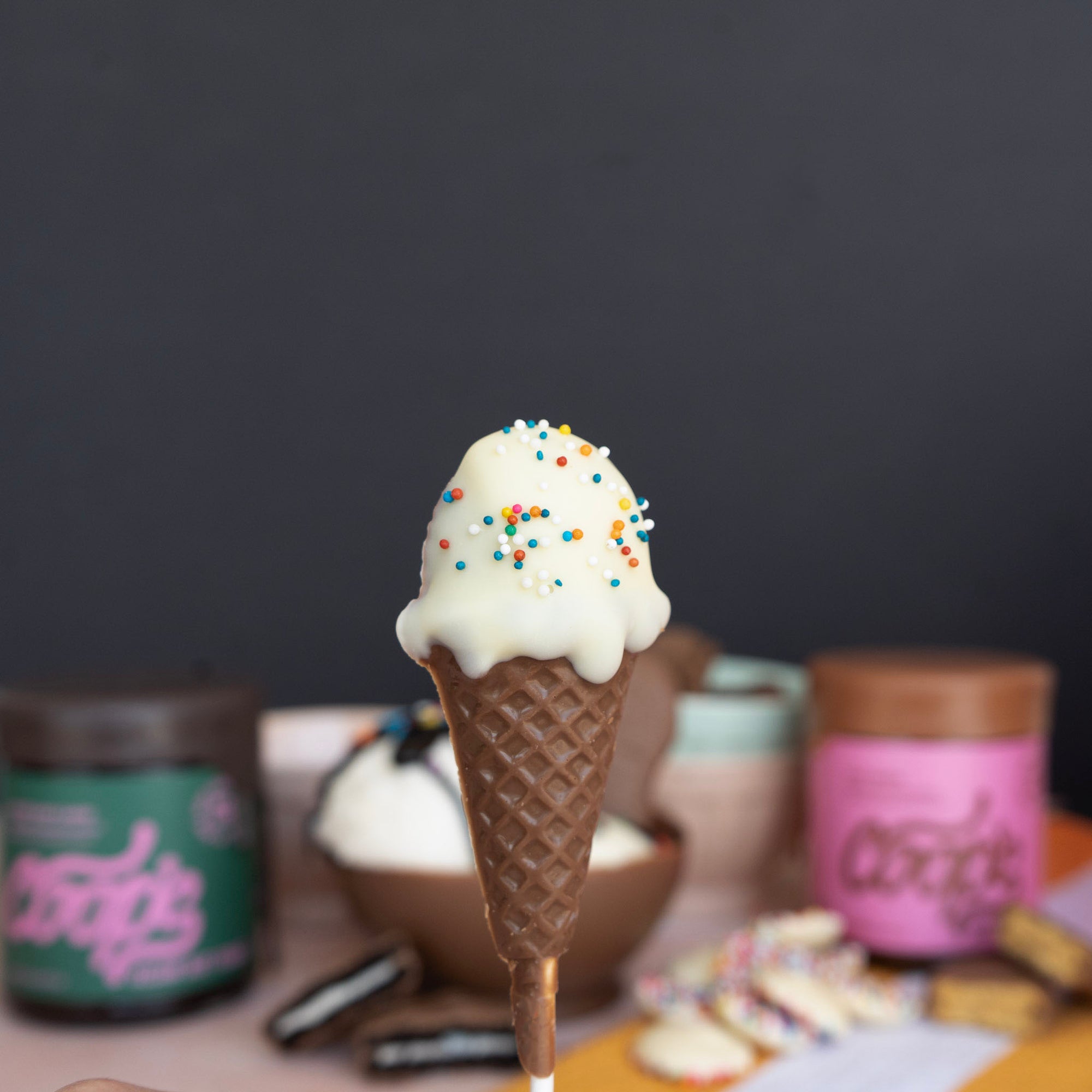 Ice Cream Cone Pops with Sprinkles
