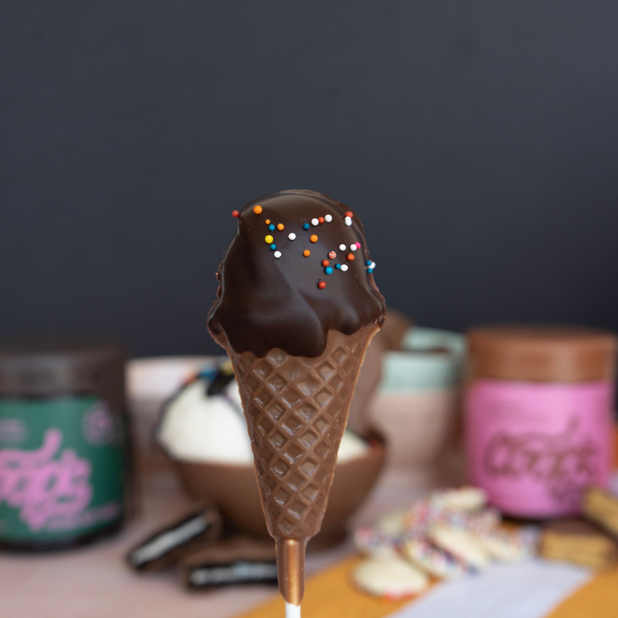 Ice Cream Cone Pops with Sprinkles
