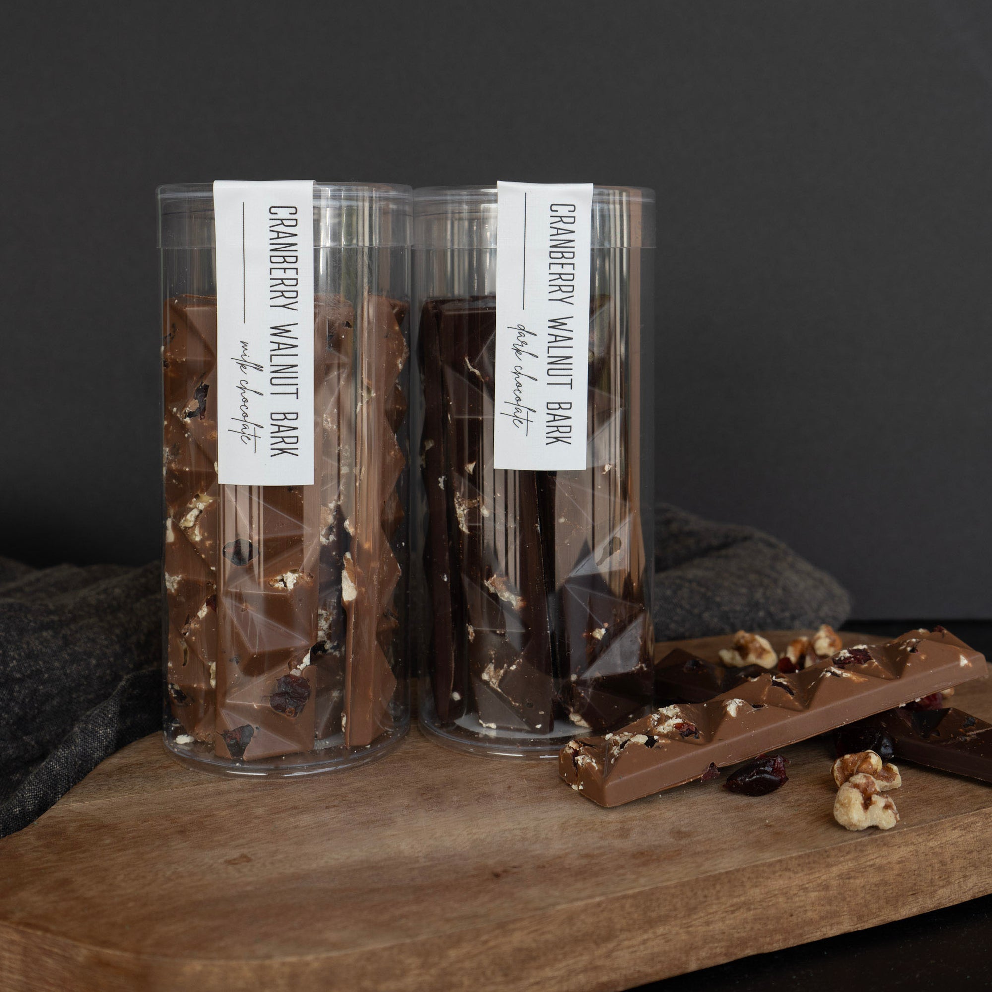 Dark Chocolate Cranberry Walnut Bark