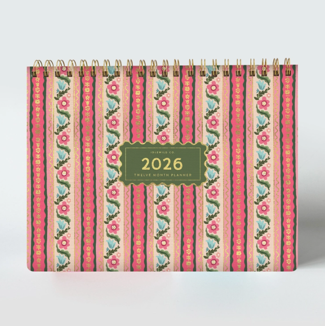 2026 Desktop Planner, Block Print Stripe