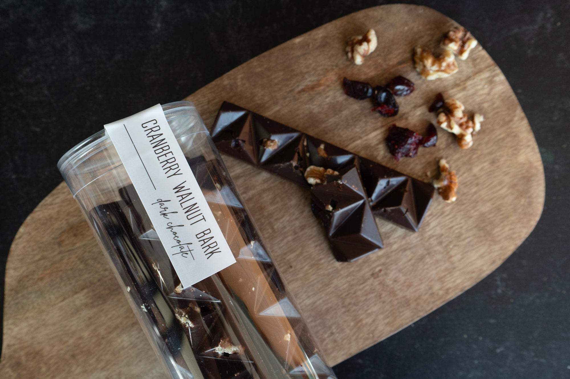 Dark Chocolate Cranberry Walnut Bark