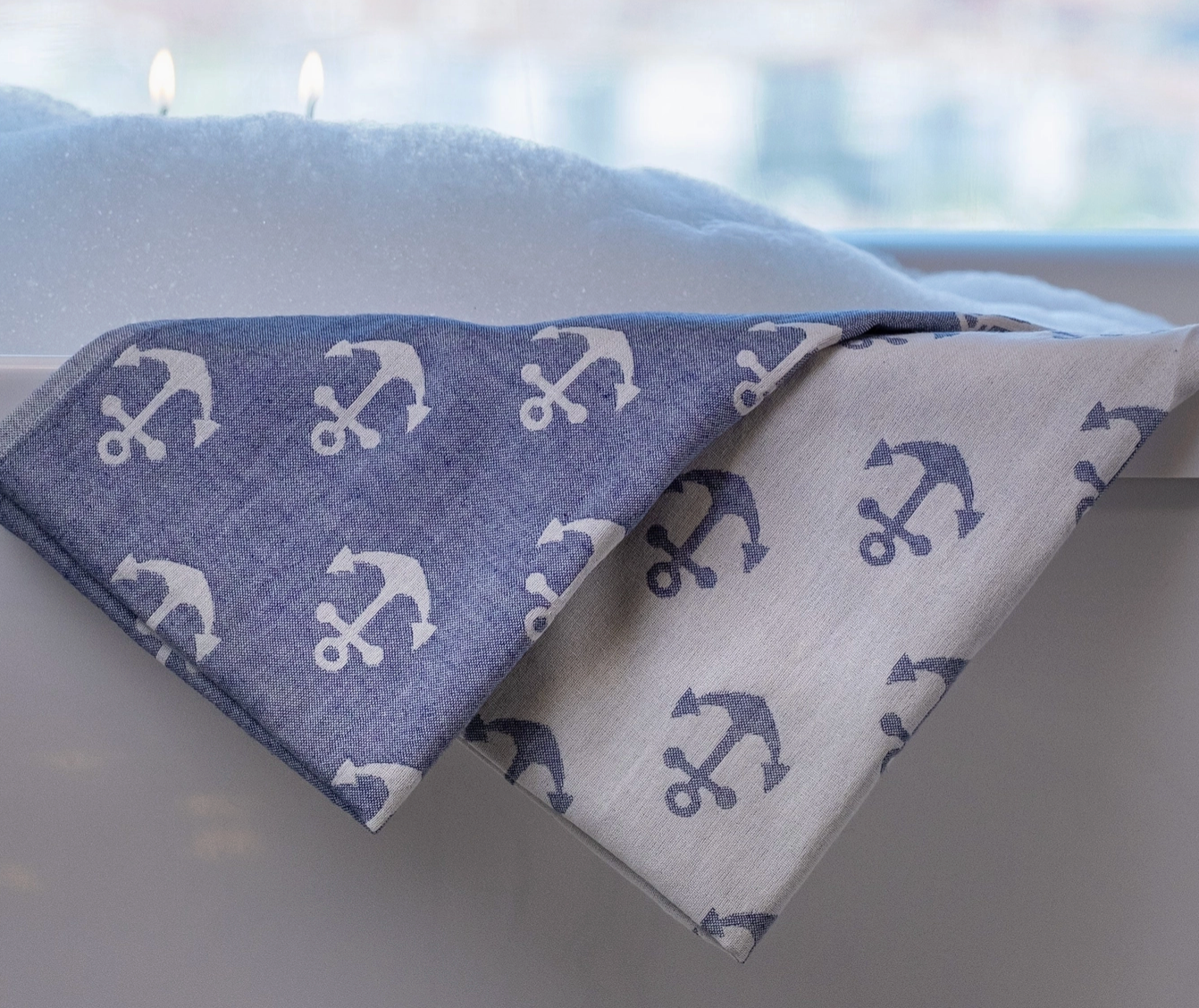 Double Sided Anchor Turkish Beach Towel