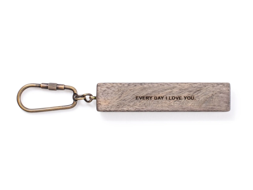 Wood Quote Keychain