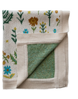 Cotton Knit Baby Blanket with Florals