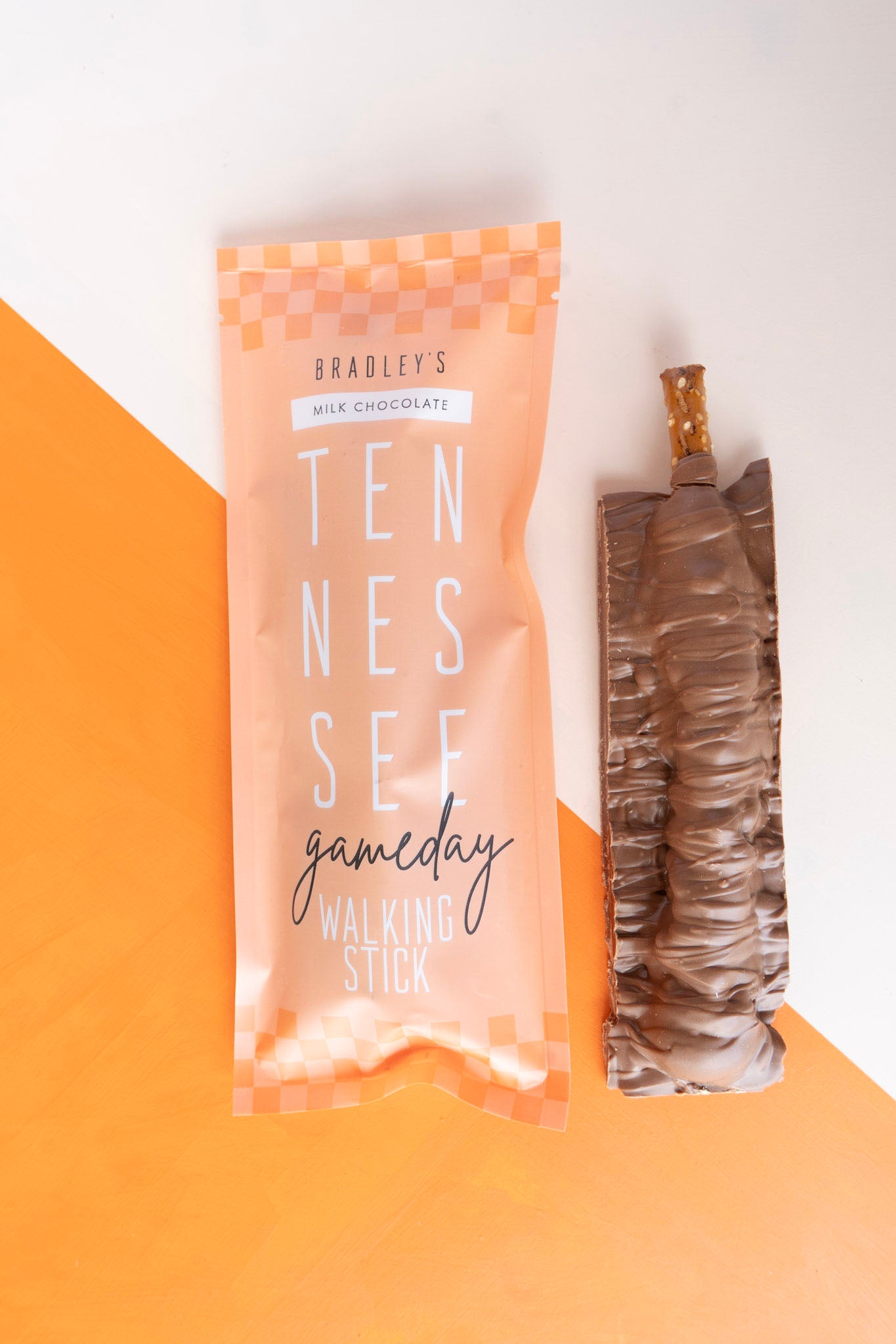 Gameday Tennessee Walking Stick, Milk Chocolate