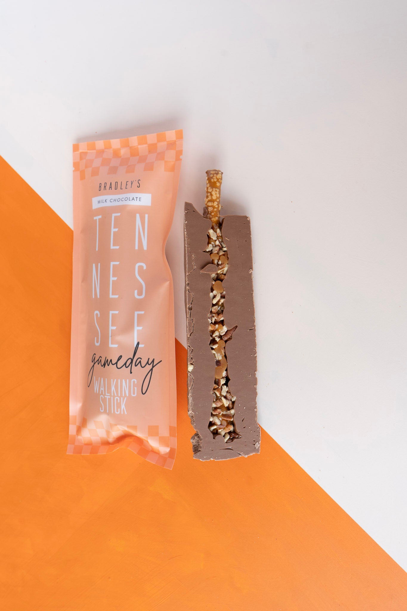 Gameday Tennessee Walking Stick, Milk Chocolate