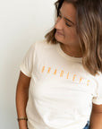 Bradley's Gameday Tee, Cream and Orange