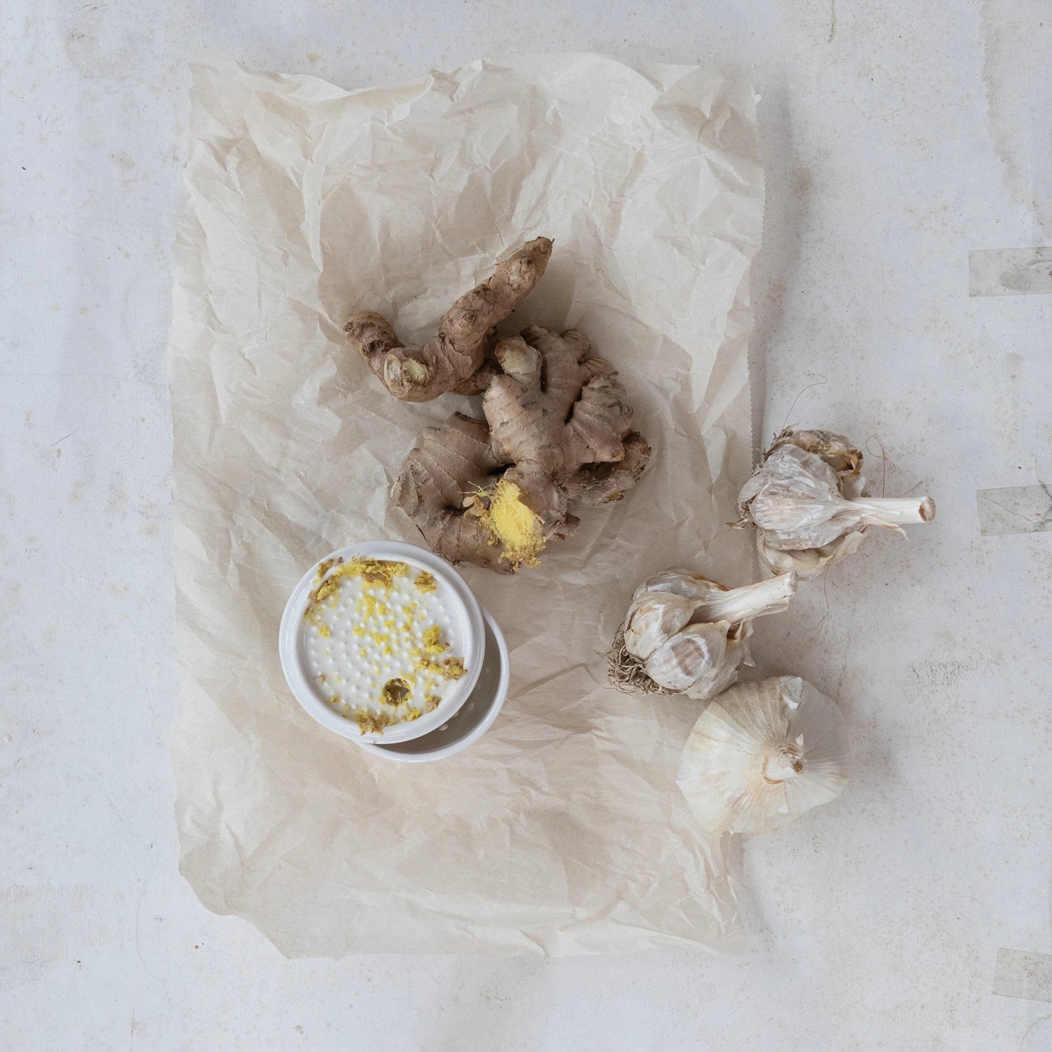 Stoneware Garlic Grater and Storage