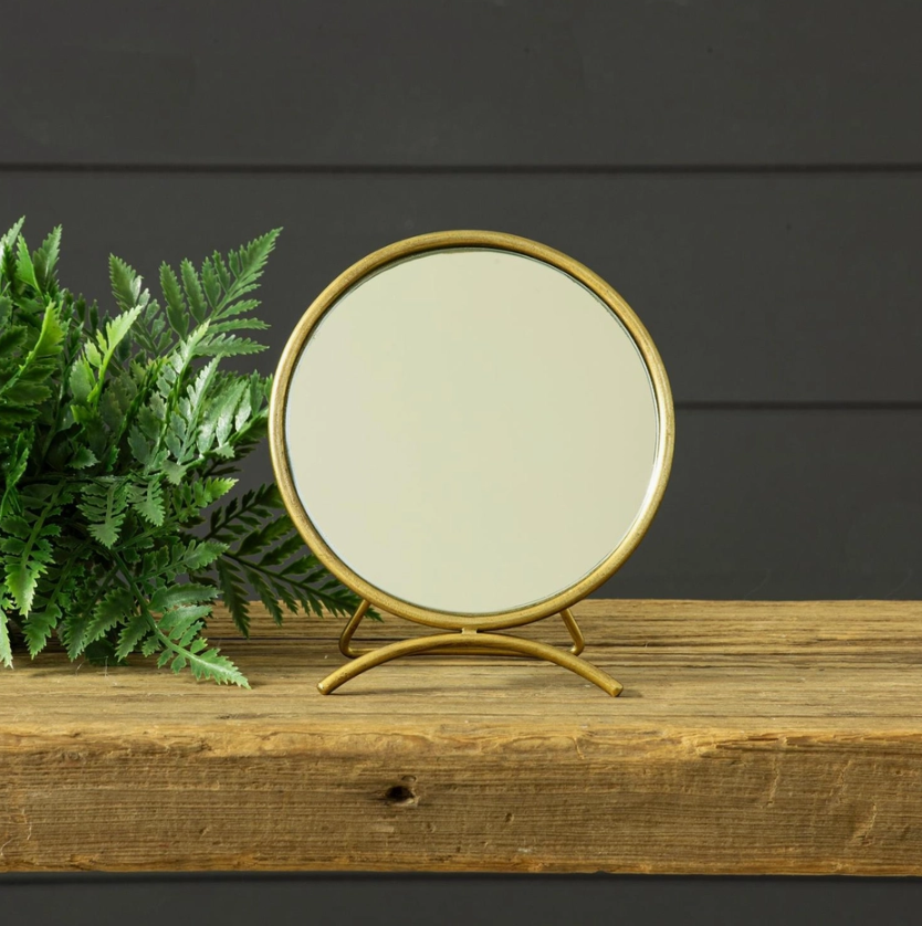 Gold Tabletop Mirror