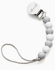 Grey and White Pacifier Clip