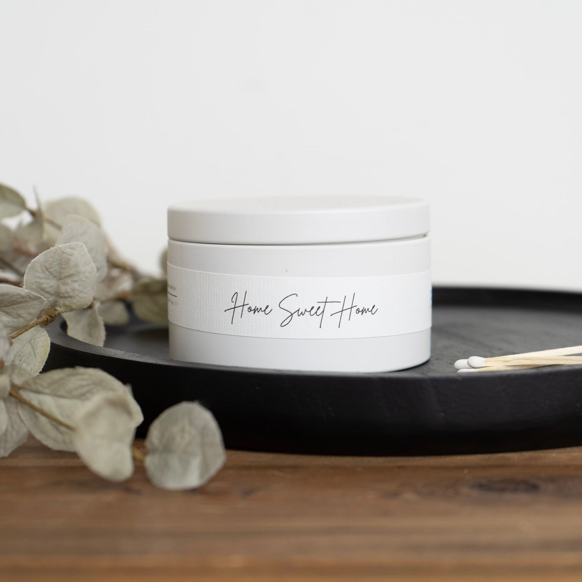 Home Sweet Home White Candle Tin