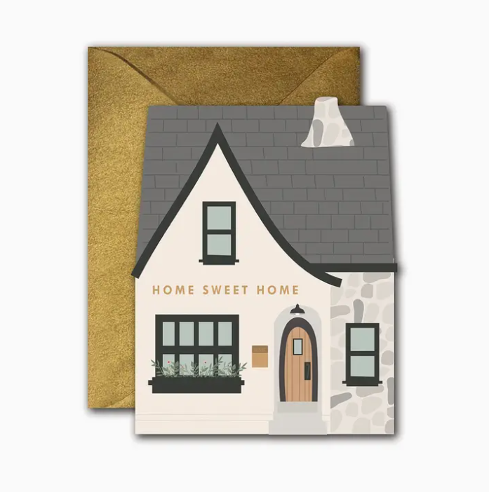 Home Sweet Home Die Cut Folded Greeting Card