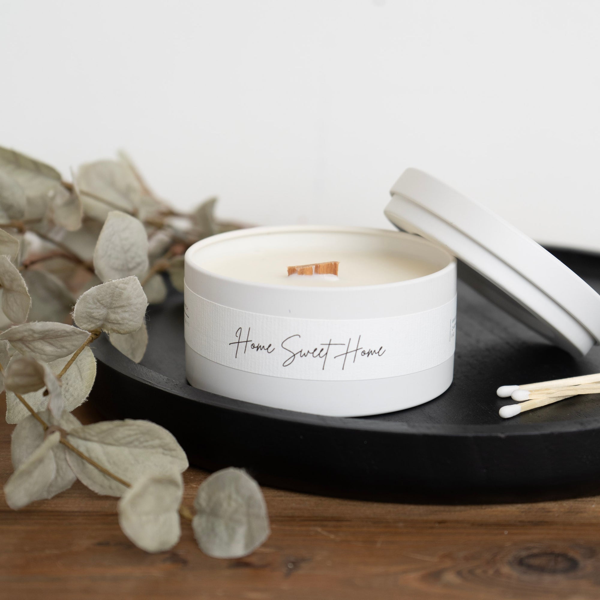 Home Sweet Home White Candle Tin