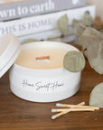 Home Sweet Home White Candle Tin