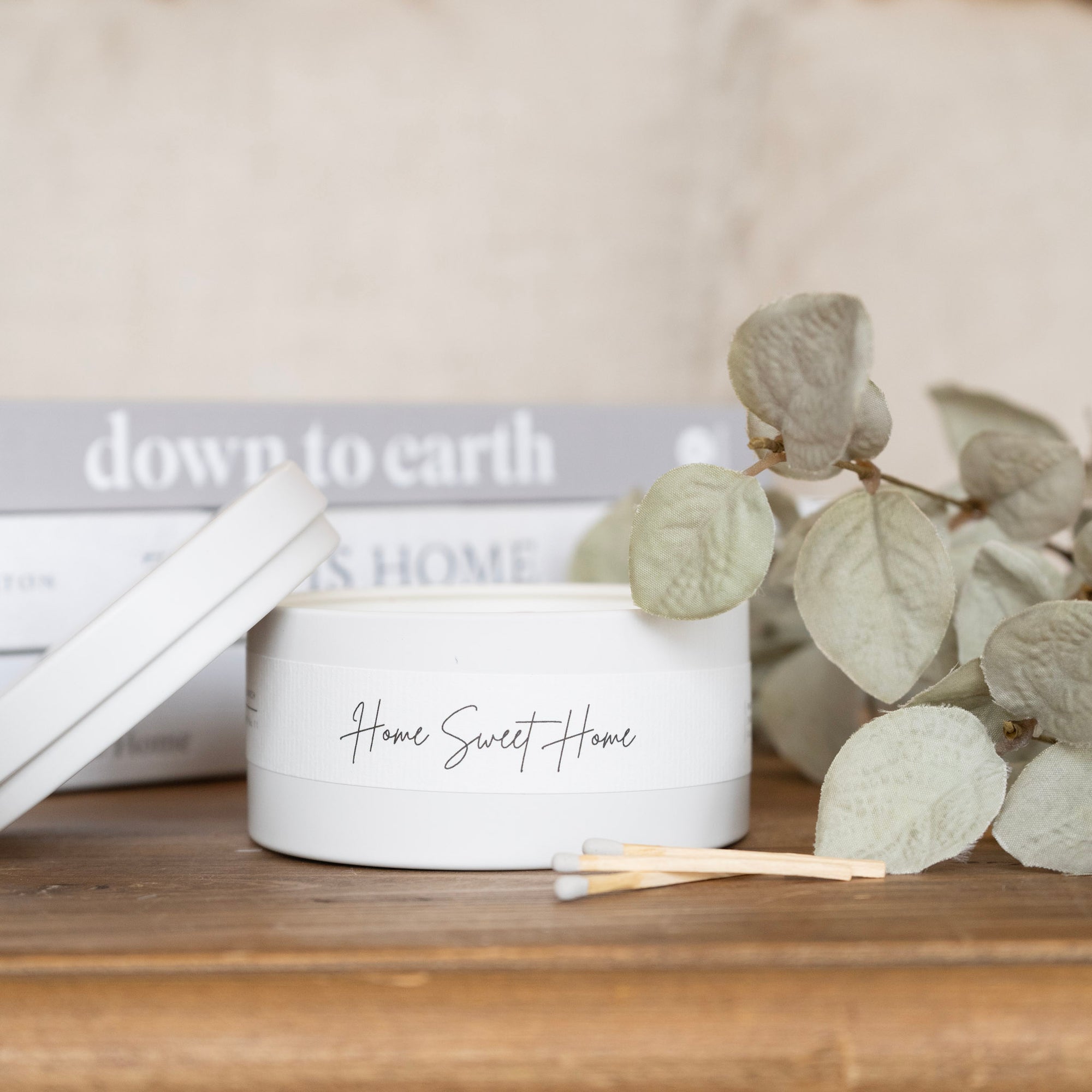 Home Sweet Home White Candle Tin