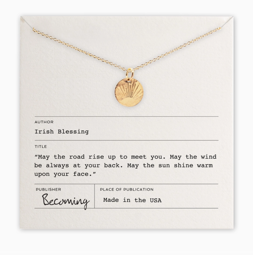 Irish Blessing Necklace - Gold Filled