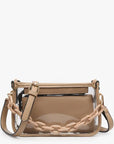 Jessica Clear Crossbody Bag with Chain - Taupe