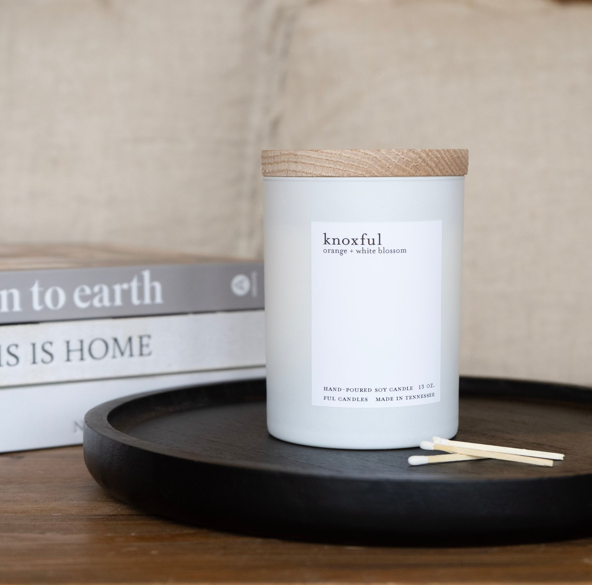 Knoxful Double Wick White Candle