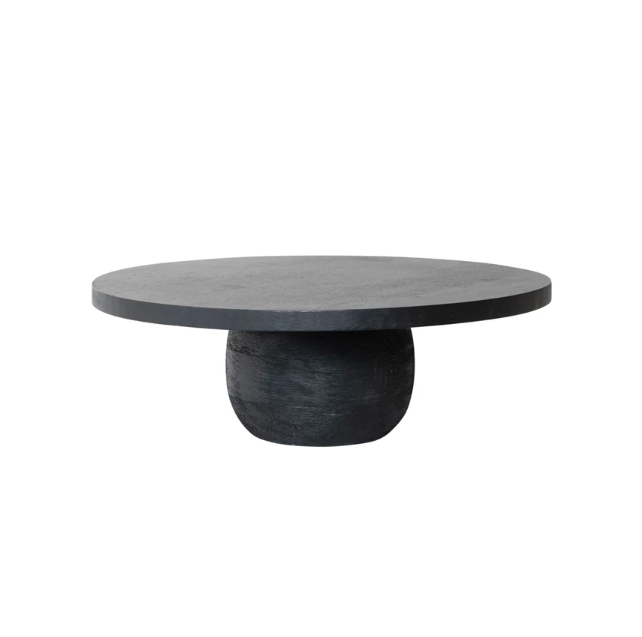 Mango Wood Pedestal, Black