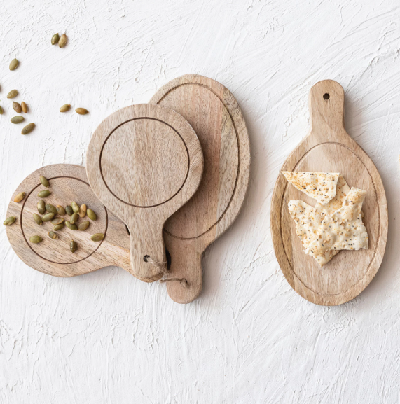 8 1/4"L x 4 1/4"W Mango Wood Mini Serving Board