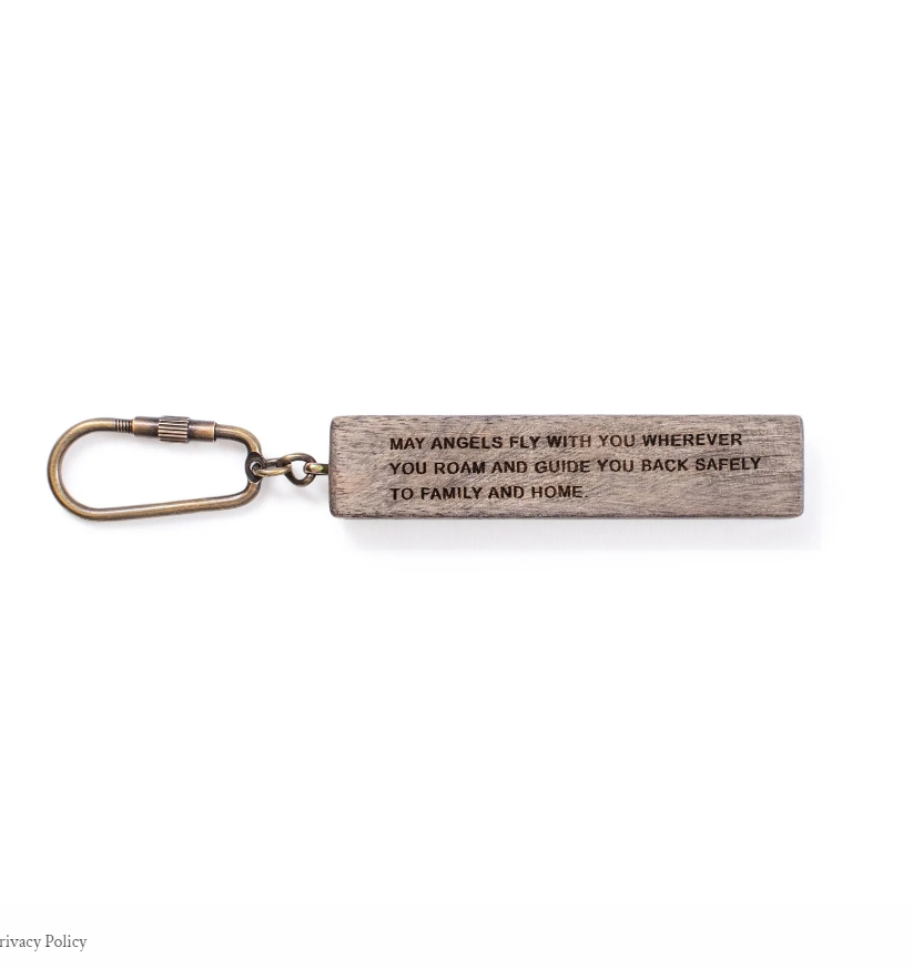 Wood Quote Keychain