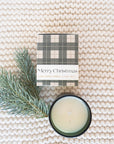 Merry Christmas Balsam and Cedar Boxed Votive Candle
